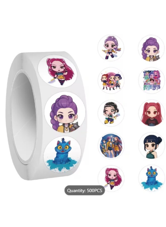 كيبوب ٥٠٠ قطعة من ملصقات صائد الشياطين الكورية، ملصقات متعددة الألوان، ملصقات مرحة مناسبة للتزلج على العجلات وركوب الدراجات، ملصقات وشعارات الدراجات، ورق مزخرف، تدوين الملاحظات، أجهزة الكمبيوتر المحمولة، مصدات السيارات، زجاجات المياه، أجهزة الكمبيوتر، سجلات القصاصات، الخوذات، ملصقات السيارات - Image 1